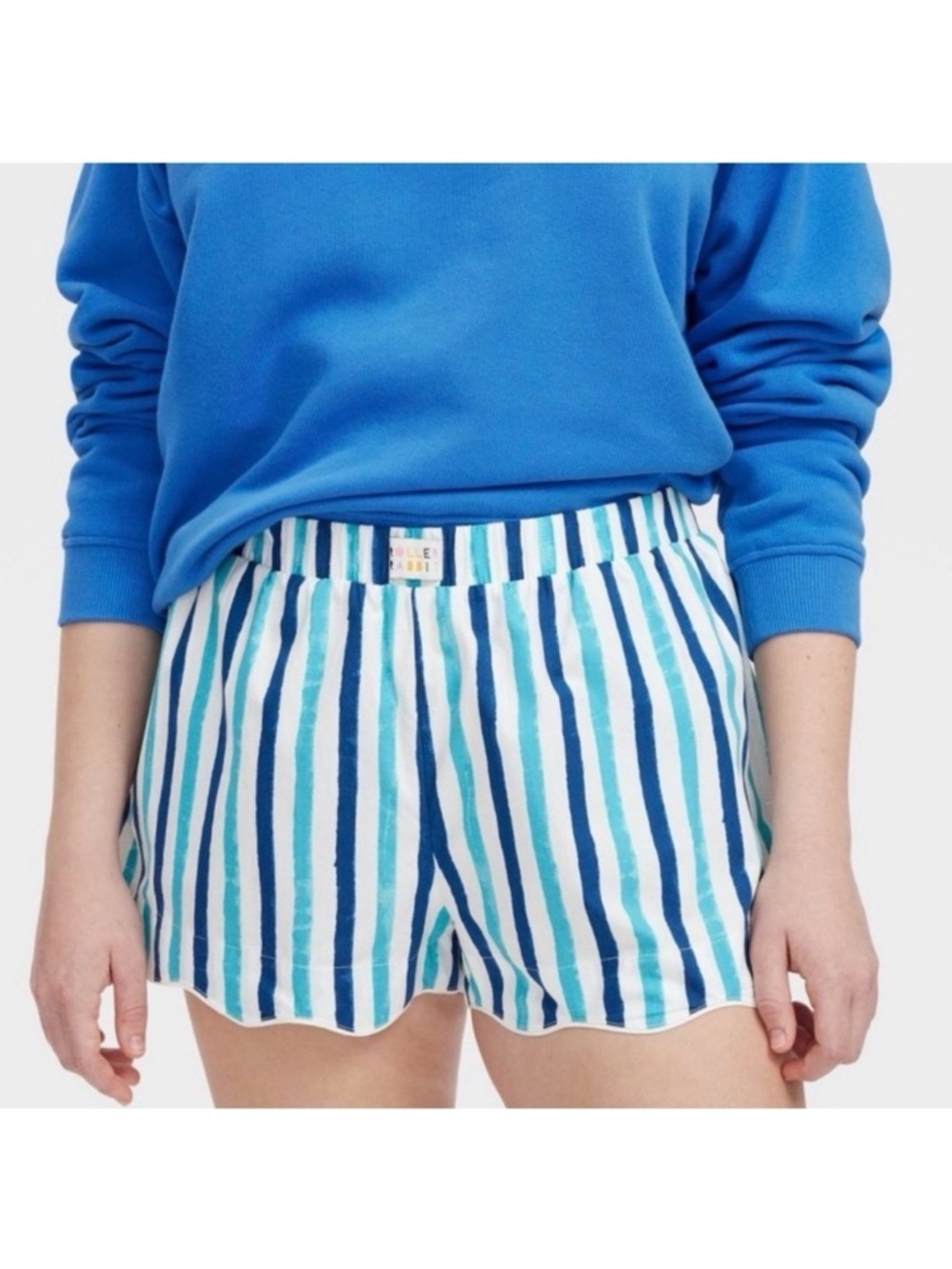 Roller Rabbit x Target blue and white stripe shorts
